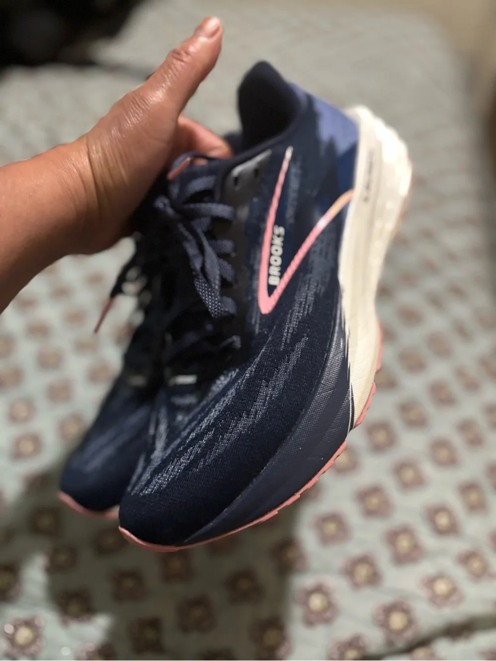 Brooks Women’s Athletic Shoes — Navy with Pink Highlights